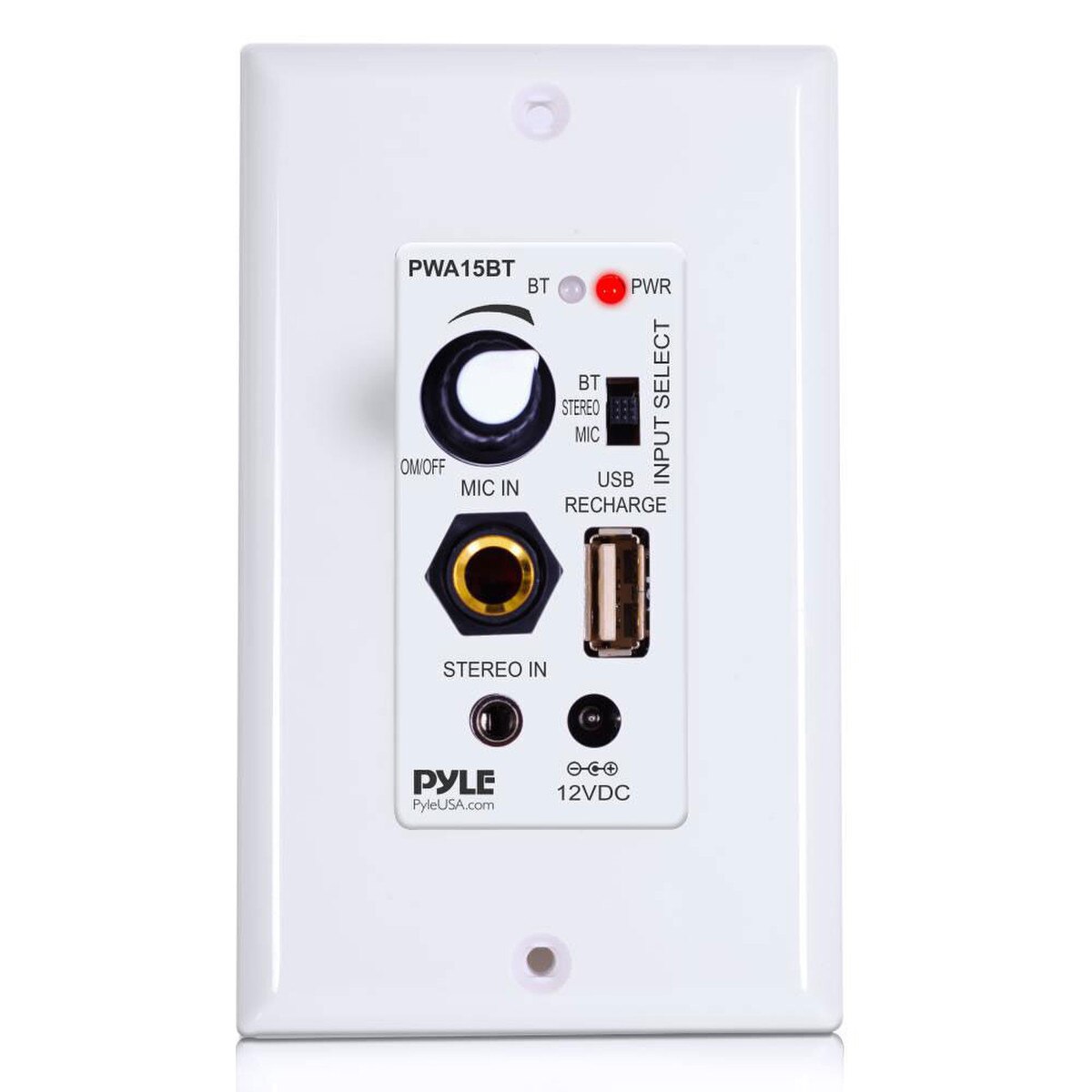 Pyle PWA15BT InWall Wall Plate Audio Control Amplifier with Bluetooth
